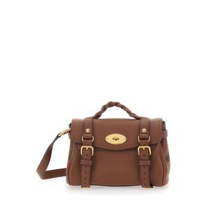 Mulberry Women Handbag 'Alexa Mini' With Turn Lock In Brown Hammered Leather